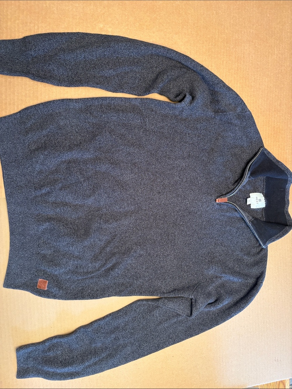 Next  Men's Zip-Up Sweater in Charcoal Gray